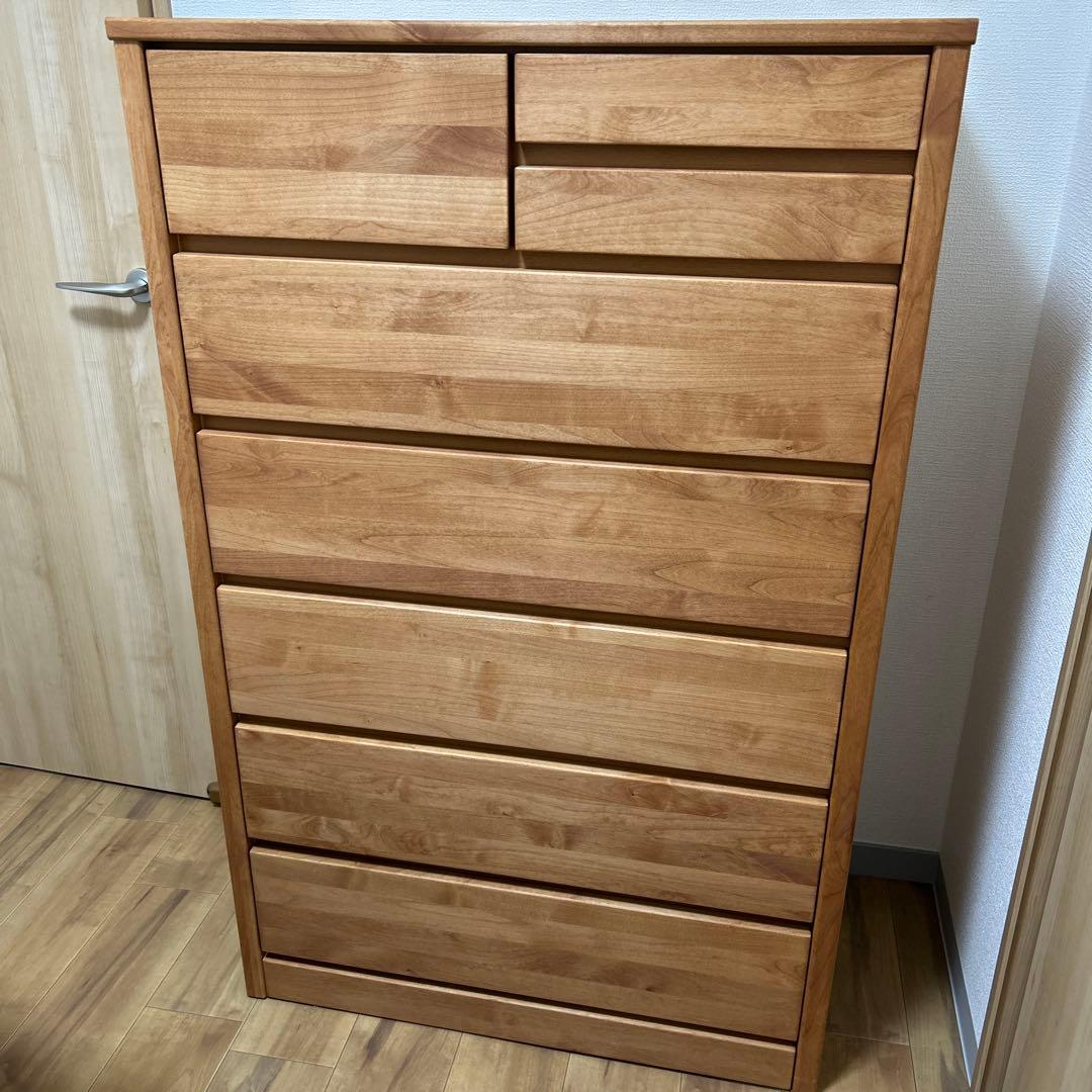 大川家具 チェスト 収納 6段 タンス ハイチェスト 幅80 日本製