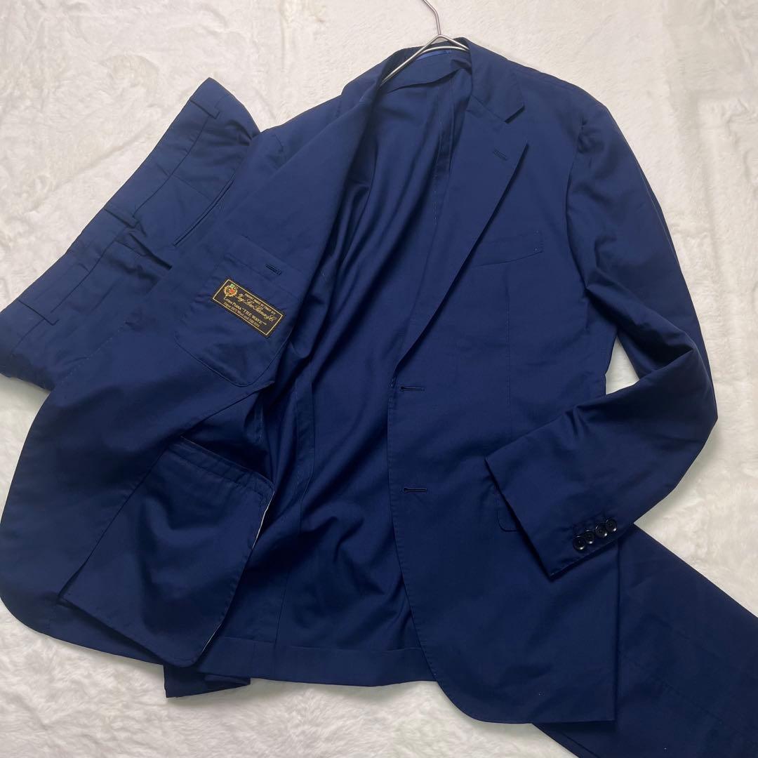 L相当✨トゥモローランド ロロピアーナ スーツ セットアップ 紺色 青系 ウール