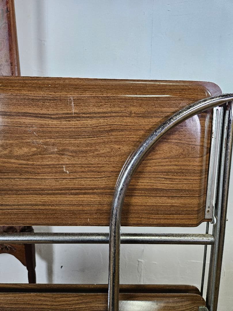 ドイツヴィンテージ フォールディング トロリーワゴン キャスター 折り畳み 棚