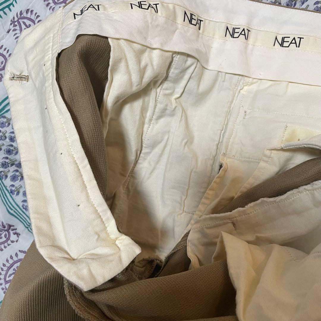 【極美品】NEAT コットンピケ テーパードタイプ ベージュ サイズ44