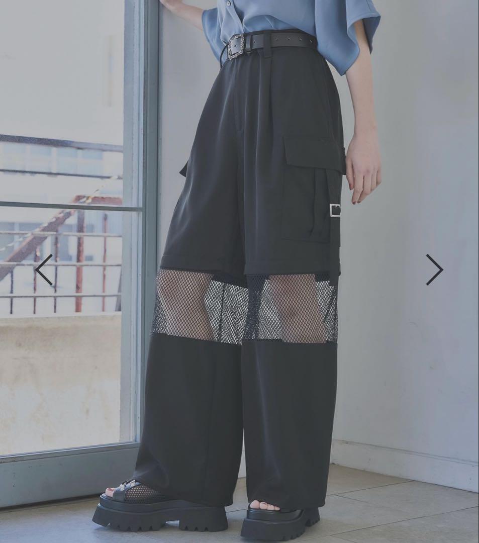 【HARE】 2WAYメッシュカーゴパンツ ブラック