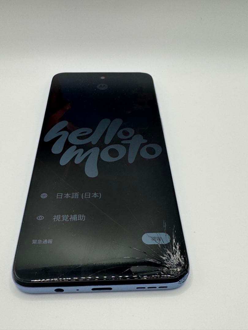 MOTOROLA moto g64y 5g シルバーブルー 画面ひびあり