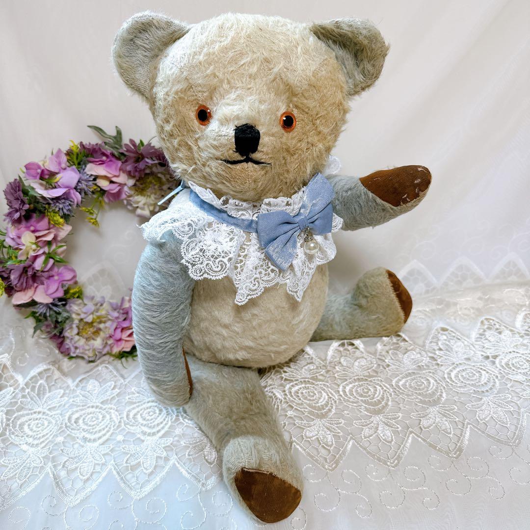 チャーリー 様　❤️ブルー×ホワイトのアンティークベア❤️テディベア