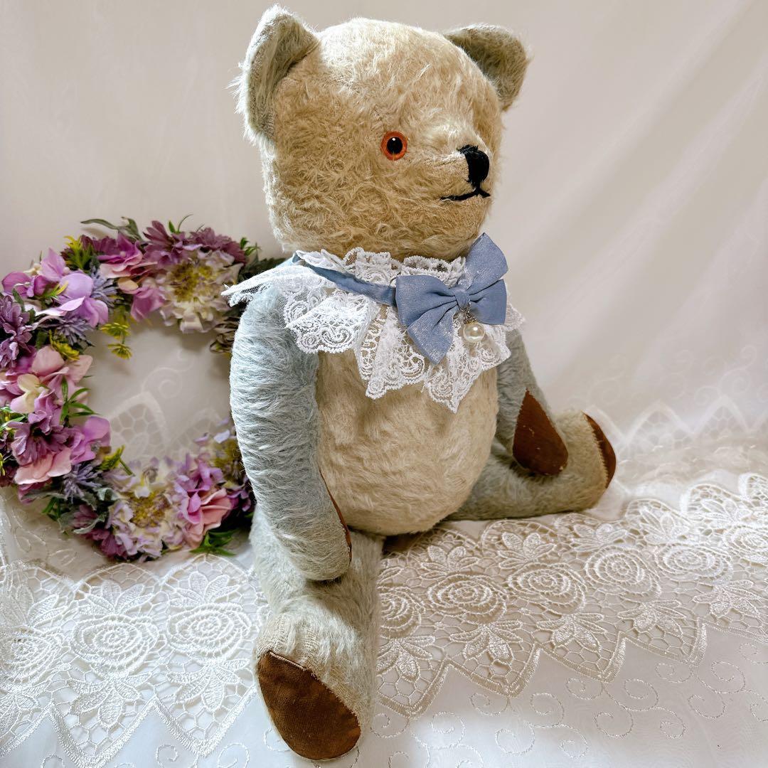 チャーリー 様　❤️ブルー×ホワイトのアンティークベア❤️テディベア