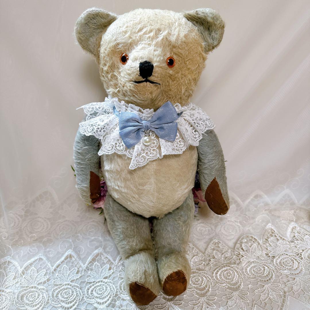 チャーリー 様　❤️ブルー×ホワイトのアンティークベア❤️テディベア