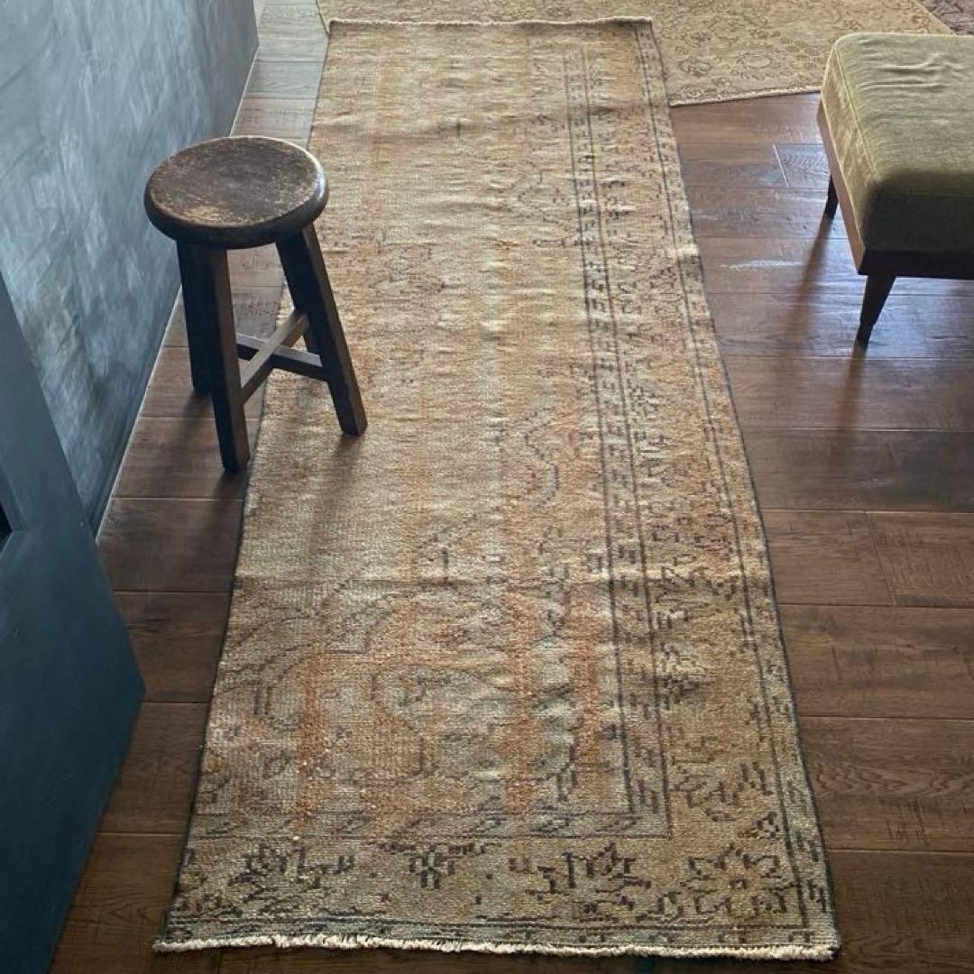 訳あり特価ロングランナーラグ　ヴィンテージラグ　トルコラグ