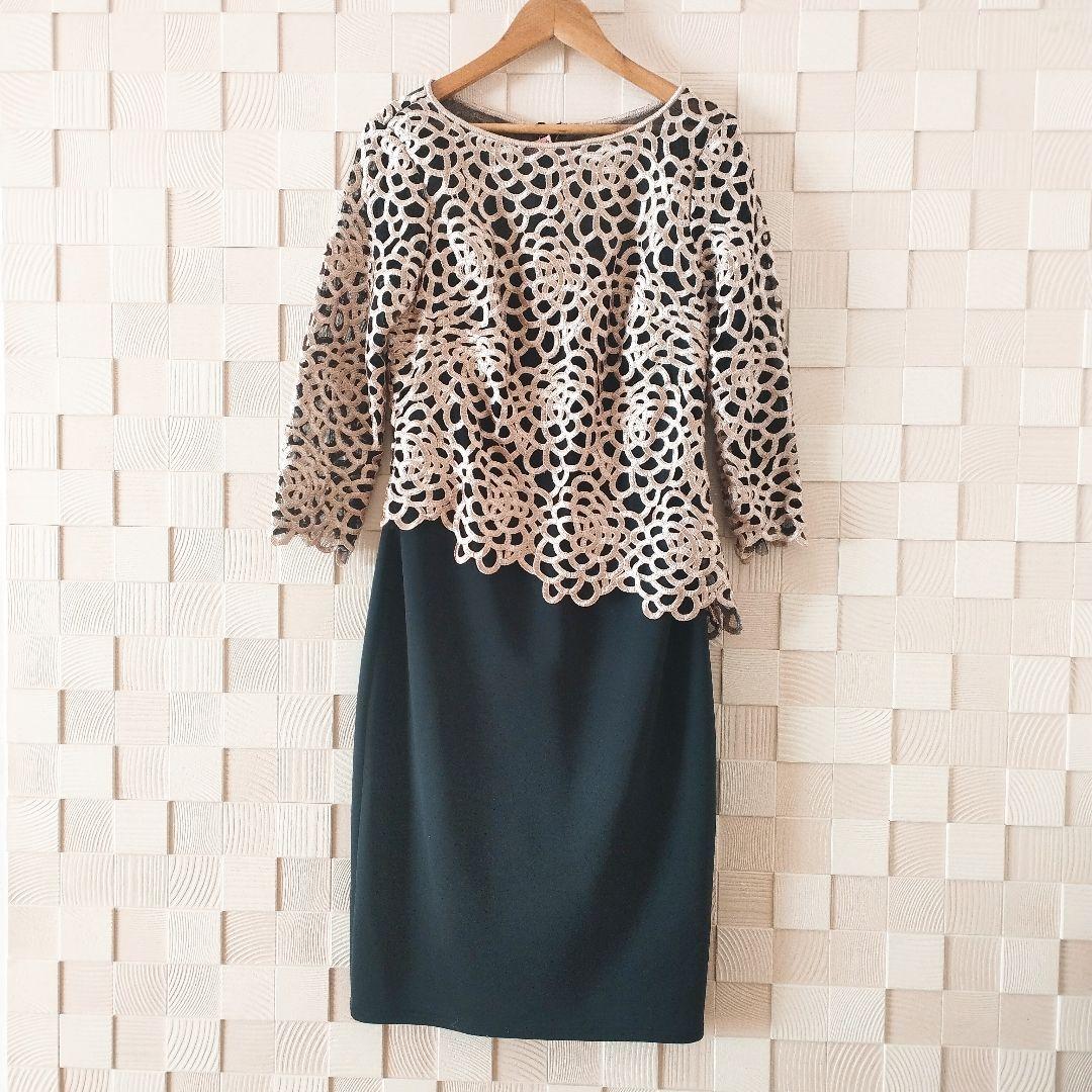 【TADASHI SHOJI】タダシショージ 刺繍 ワンピース ドレス M 美品