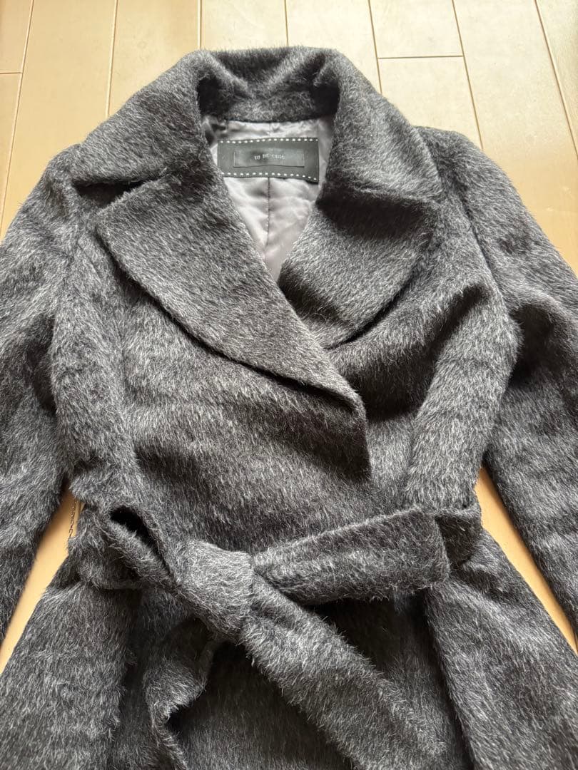 tobechic アルパカ　羊毛 ウエストベルト付きコート　９万