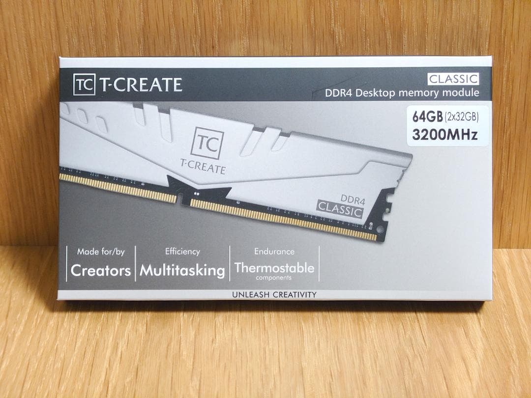 TEAM T-Create DDR4-3200 32GB × 2枚 （64GB）