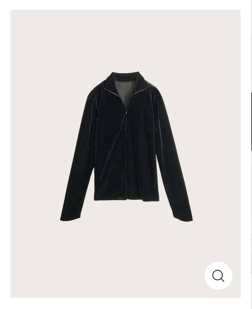 enof イナフ velour jersey zip tops