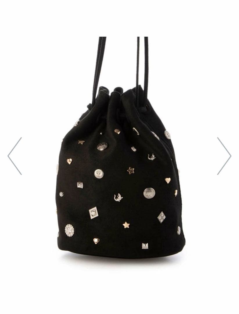 カカトゥ kakatoo / スエード調スタッズドロストバッグ　ブラック