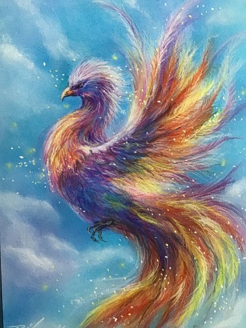 星の使者　ハンドメイドパステル画　絵画アート原画