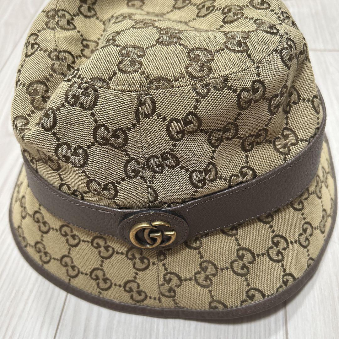GUCCI GGパターン バケットハット ベージュ