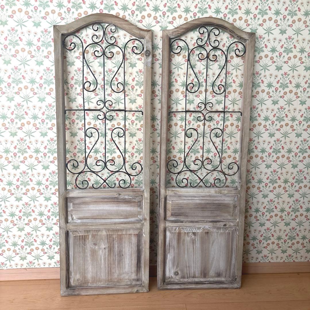 【２枚セット】salut! サリュッ！ワイヤーウッドドアオブジェ