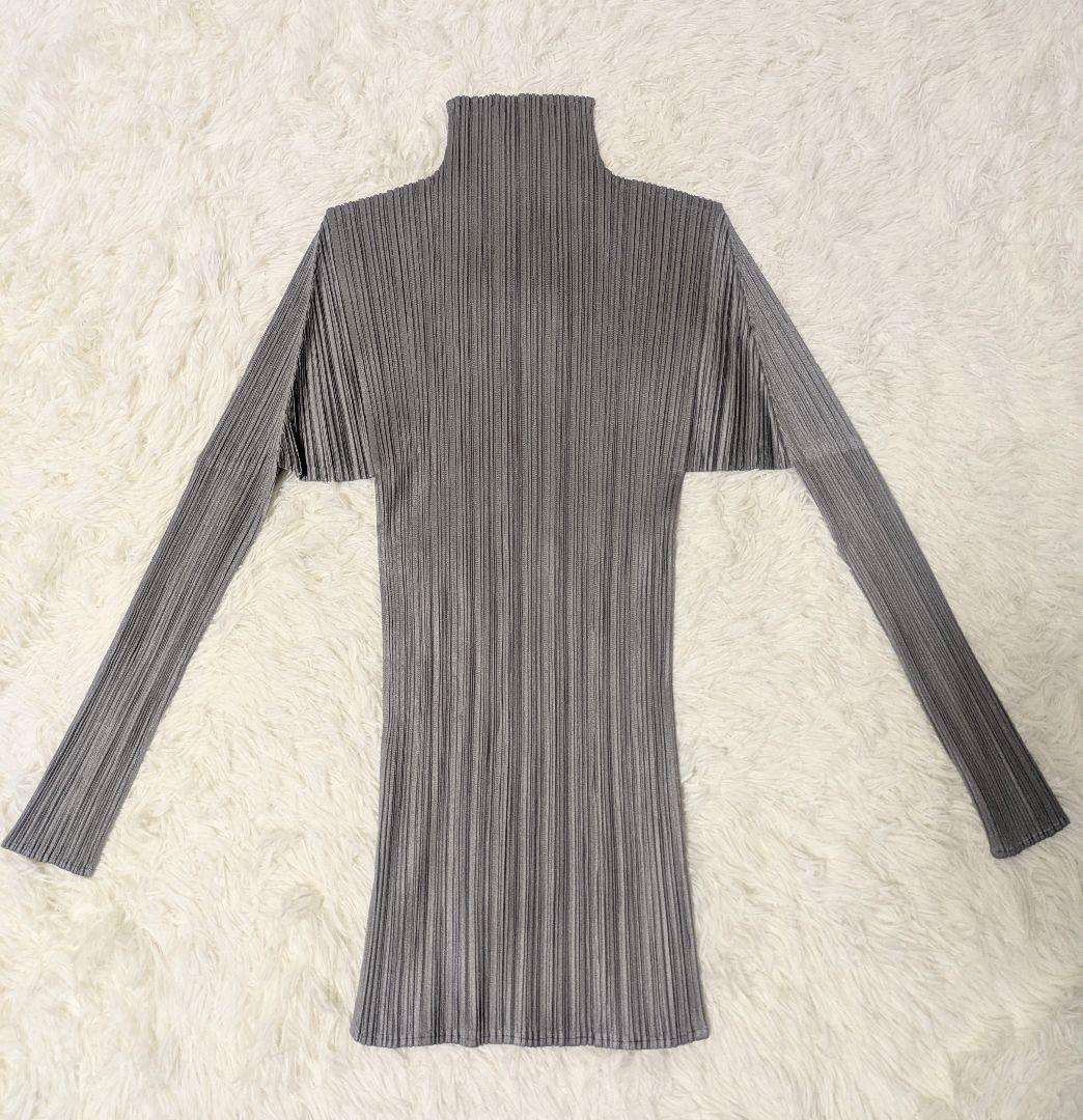 PLEATS PLEASE ハイネック グレー 長袖 プリーツプリーズ 3