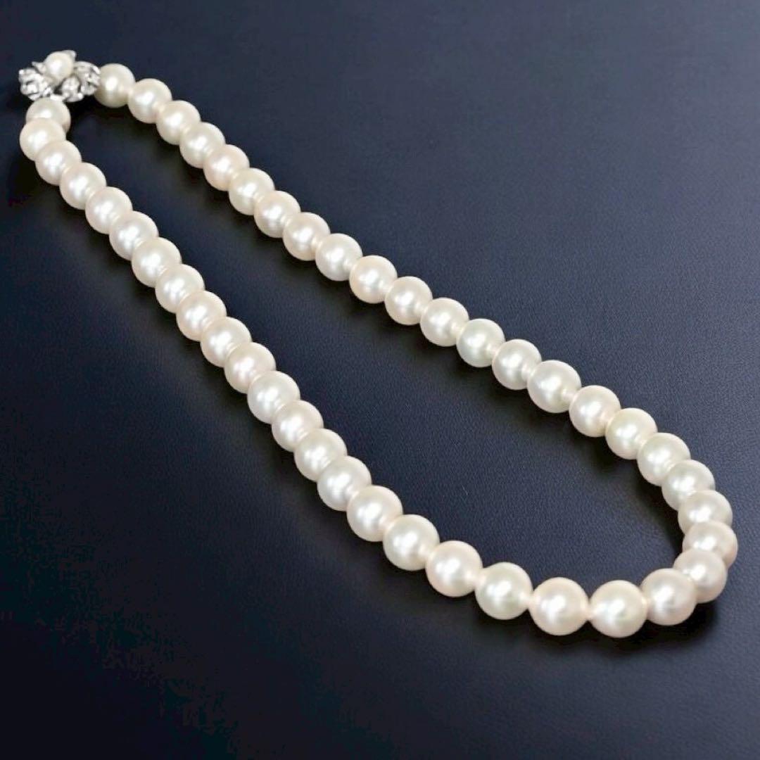 【最高峰】アコヤ　パール　大珠　ネックレス　本真珠　9ミリ　鑑別書