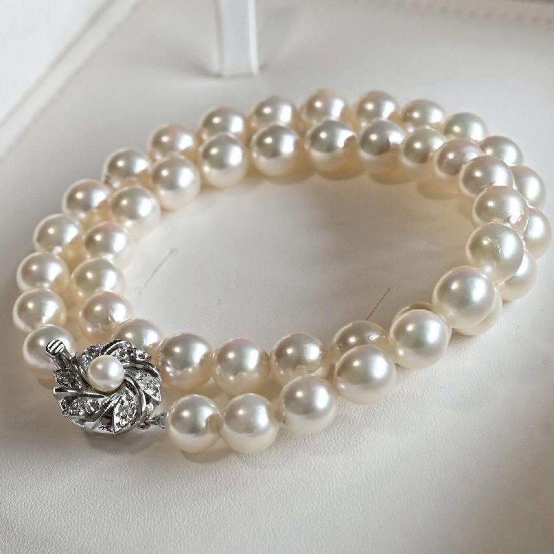 【最高峰】アコヤ　パール　大珠　ネックレス　本真珠　9ミリ　鑑別書