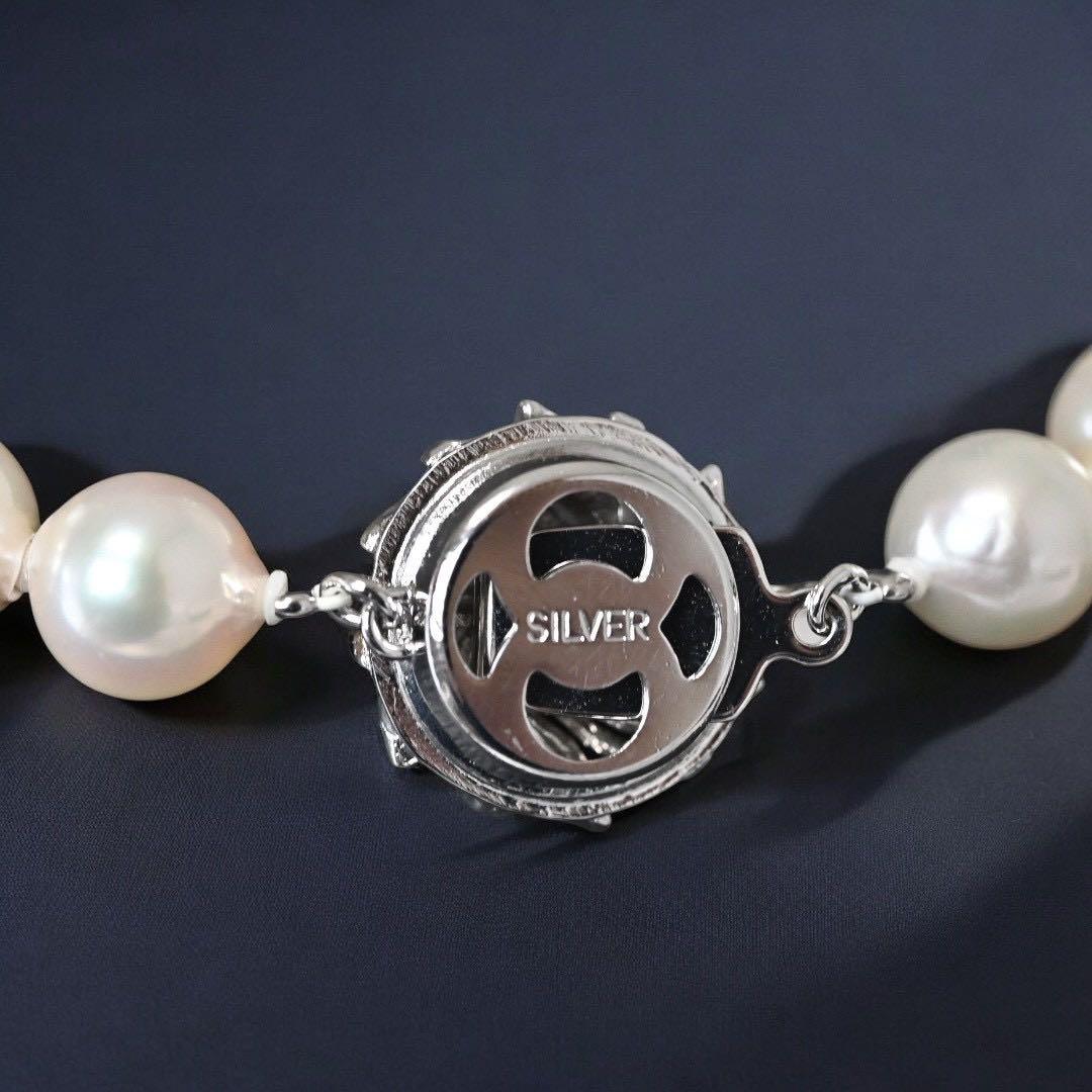 【最高峰】アコヤ　パール　大珠　ネックレス　本真珠　9ミリ　鑑別書