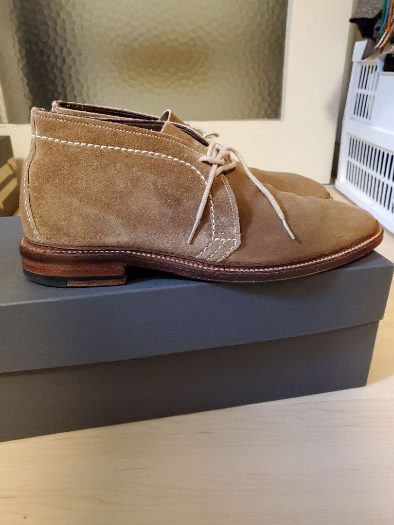 美品　ALDEN 1494 　スエードアンラインドチャッカ　9D ベージュ