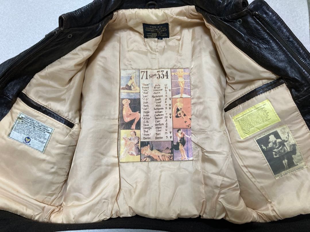 AVIREX A-2 ピンナップガール レザー フライトジャケット S