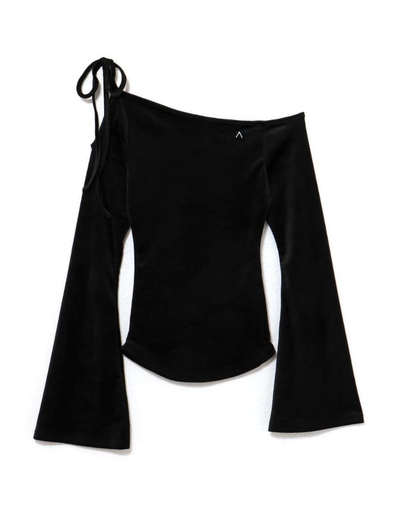 andmary　AM1552　Ruth velour tops　BLACK