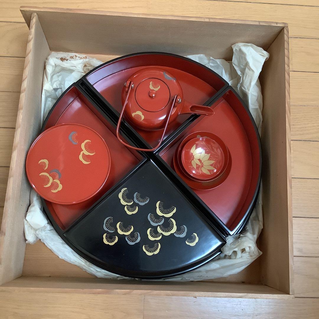 塩田慶四郎　お屠蘇器　一揃え　漆器　アンティーク　骨董