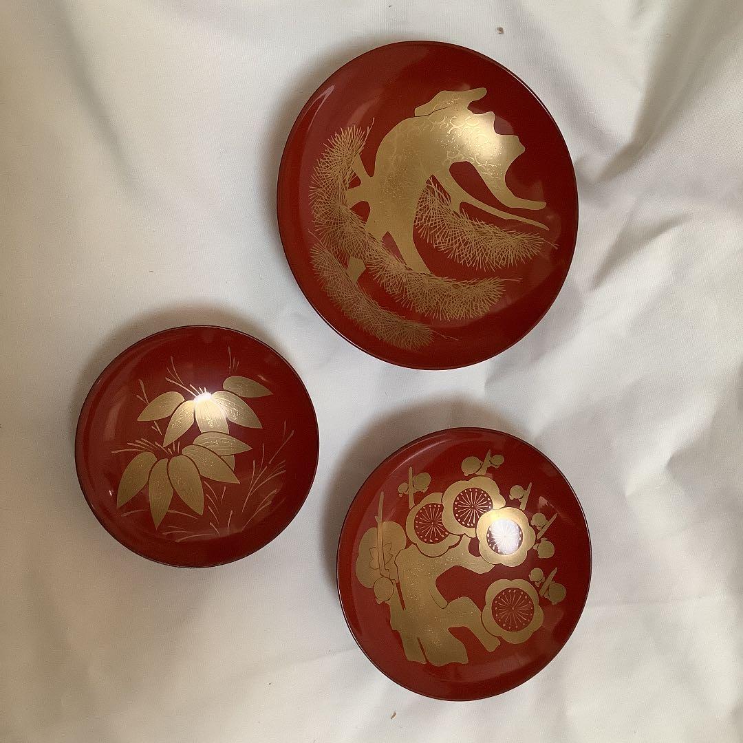 塩田慶四郎　お屠蘇器　一揃え　漆器　アンティーク　骨董