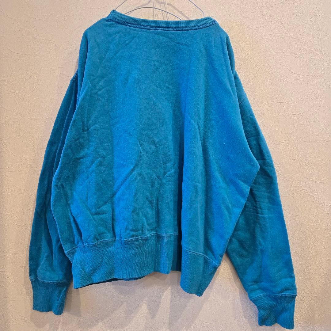 USA製　90s チャンピオン リバースウィーブ 　刺繍タグ 　ターコイズブルー