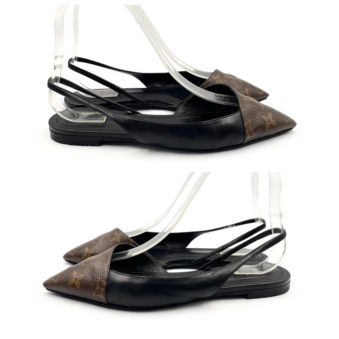 《超美品》ルイヴィトン ミュール バックストラップ モノグラム 本革 PVC