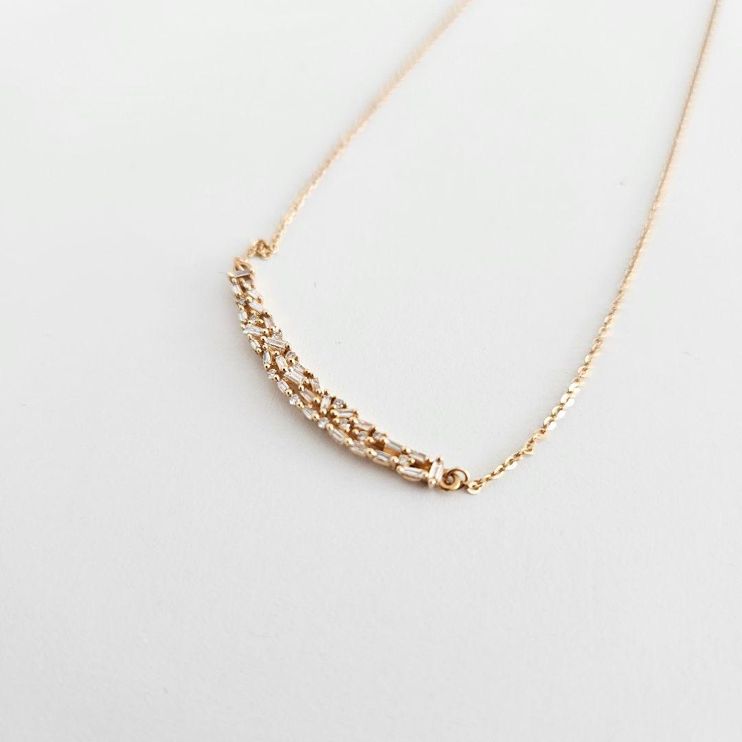 【まゆ】天然ダイヤモンドネックレス K18 イエローゴールド