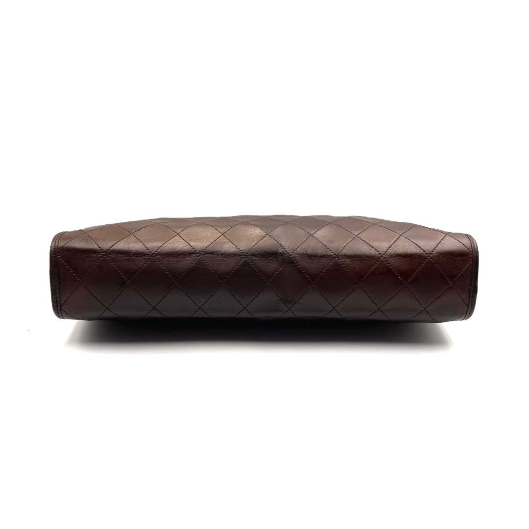 《超美品》シャネル マトラッセ ココマーク クラッチ セカンドバッグ ブラウン