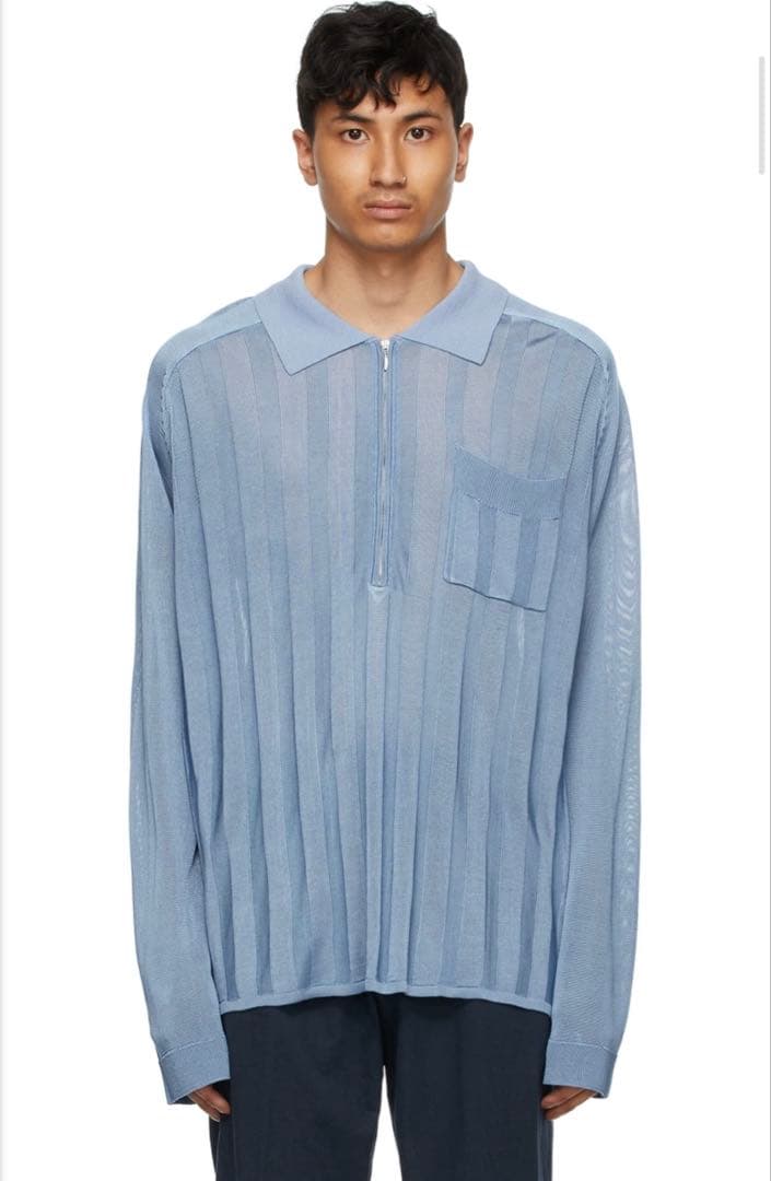 【定価4.7万】HOPE ポロニット　セーター　ブルー