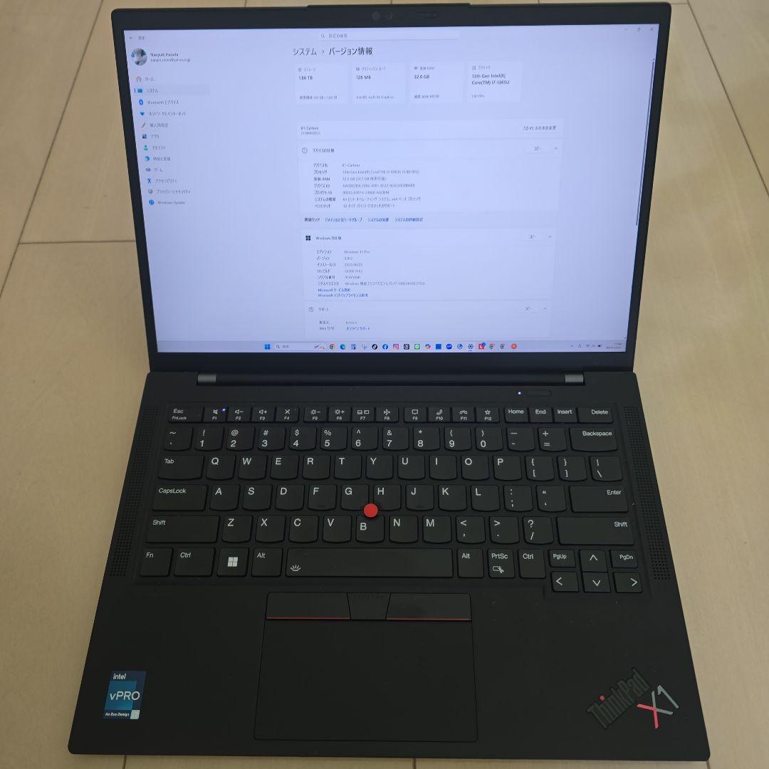 Windowsノート本体 Lenovo X1 Carbon Gen11 i7 32GB 1.86TB