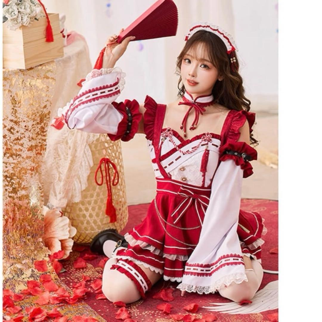 Malymoon♡ミルフィーユフリルドーリー巫女メイド♡巫女コスプレ