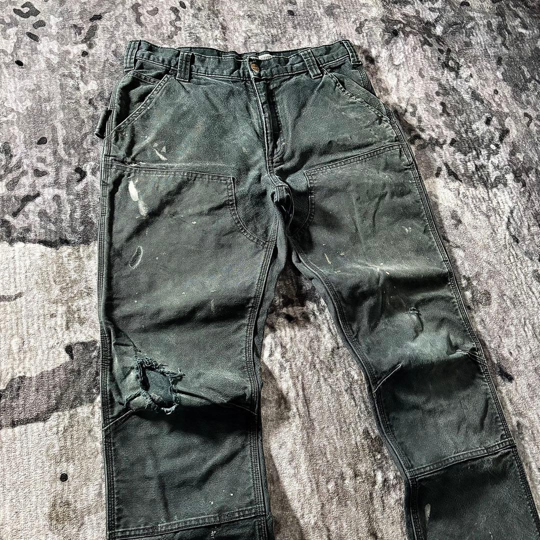 コメ欄セール！一点物 良フェード ダブルニー B134 ダック地 雰囲気系