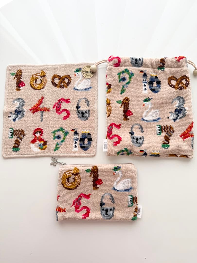 【新品未使用】フェイラー　ブラーヴォ　ハンカチ　ポーチ　巾着　3点セット