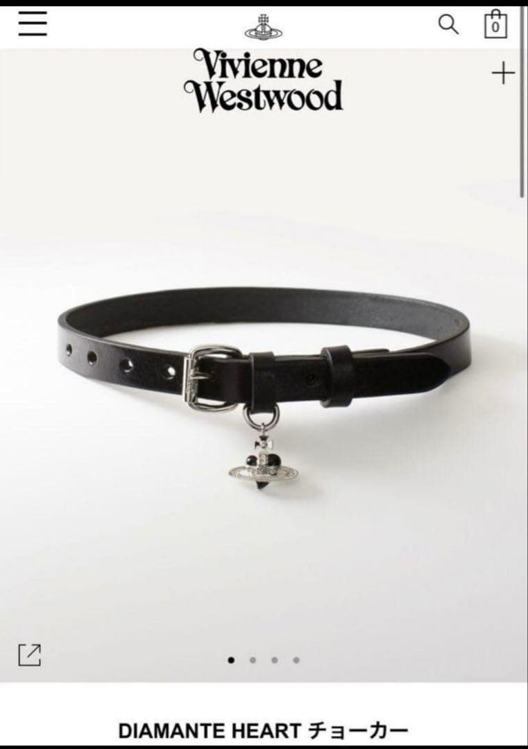 ヴィヴィアンウエストウッド　DIAMANTE HEART チョーカー　ブラック