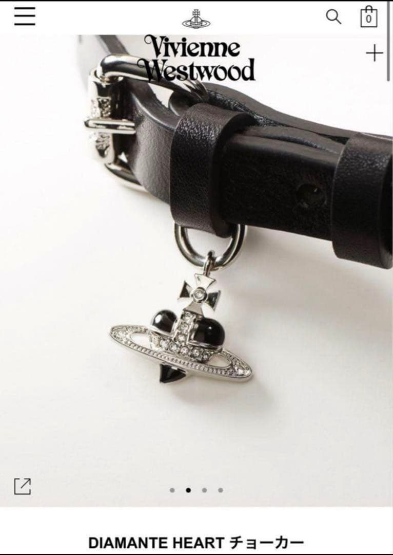 ヴィヴィアンウエストウッド　DIAMANTE HEART チョーカー　ブラック