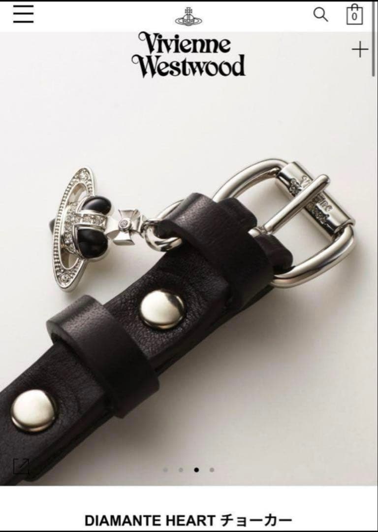 ヴィヴィアンウエストウッド　DIAMANTE HEART チョーカー　ブラック