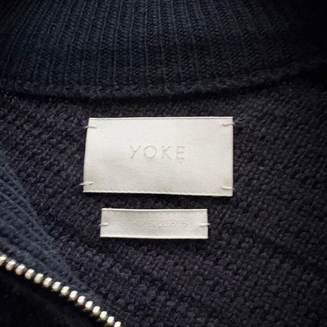 YOKE ヨークbias border ドライバーズ ニット カーディガン 黒