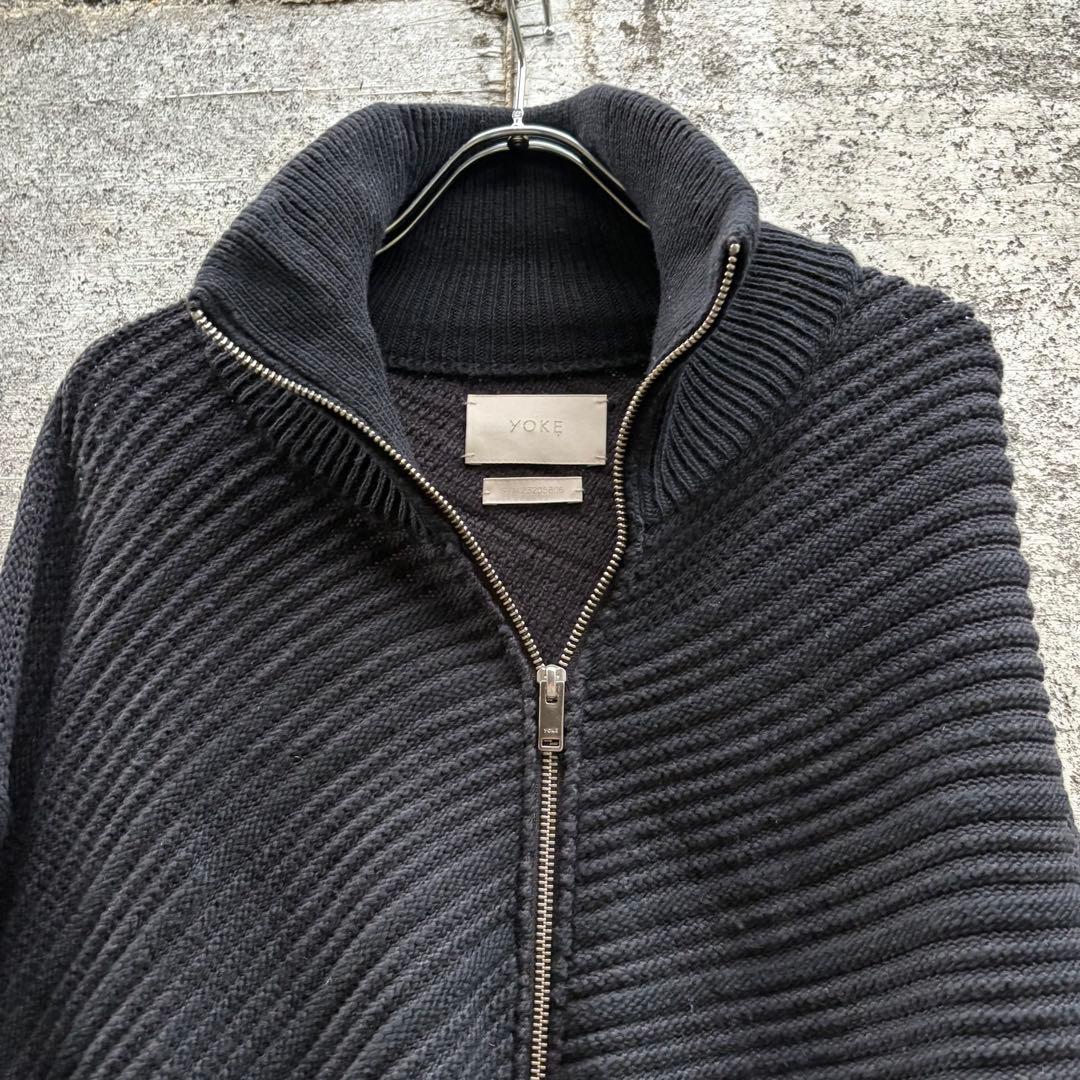 YOKE ヨークbias border ドライバーズ ニット カーディガン 黒