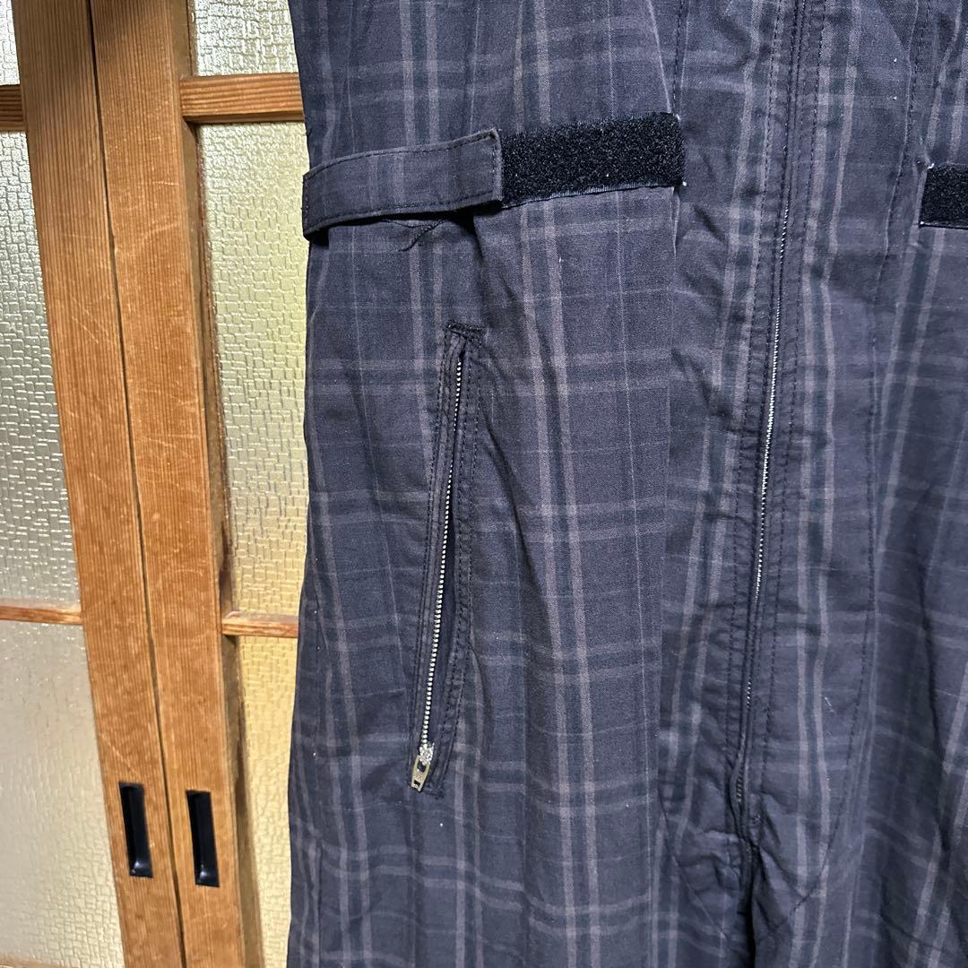 STUSSY グレー・チェック柄 つなぎ L