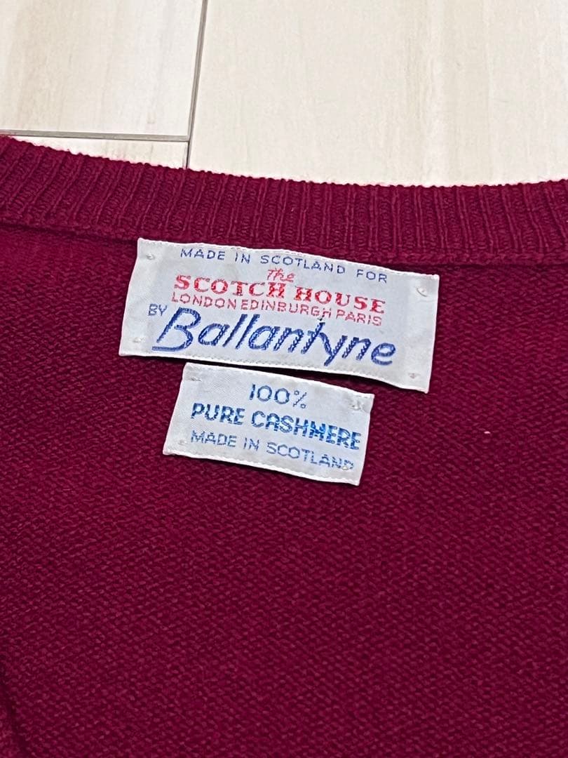 シ*ョ様 70's Ballantyne スコットランド カシミヤ ボルドー