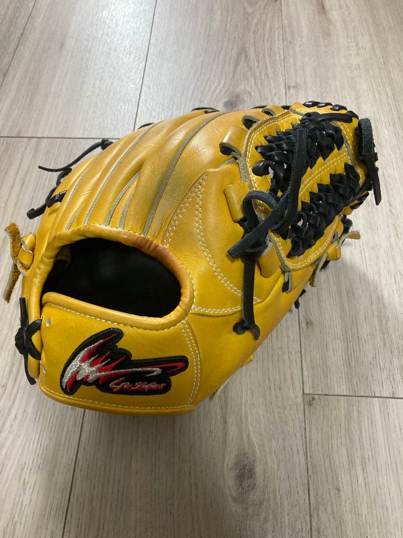 イエロー レザー 軟式野球グローブ