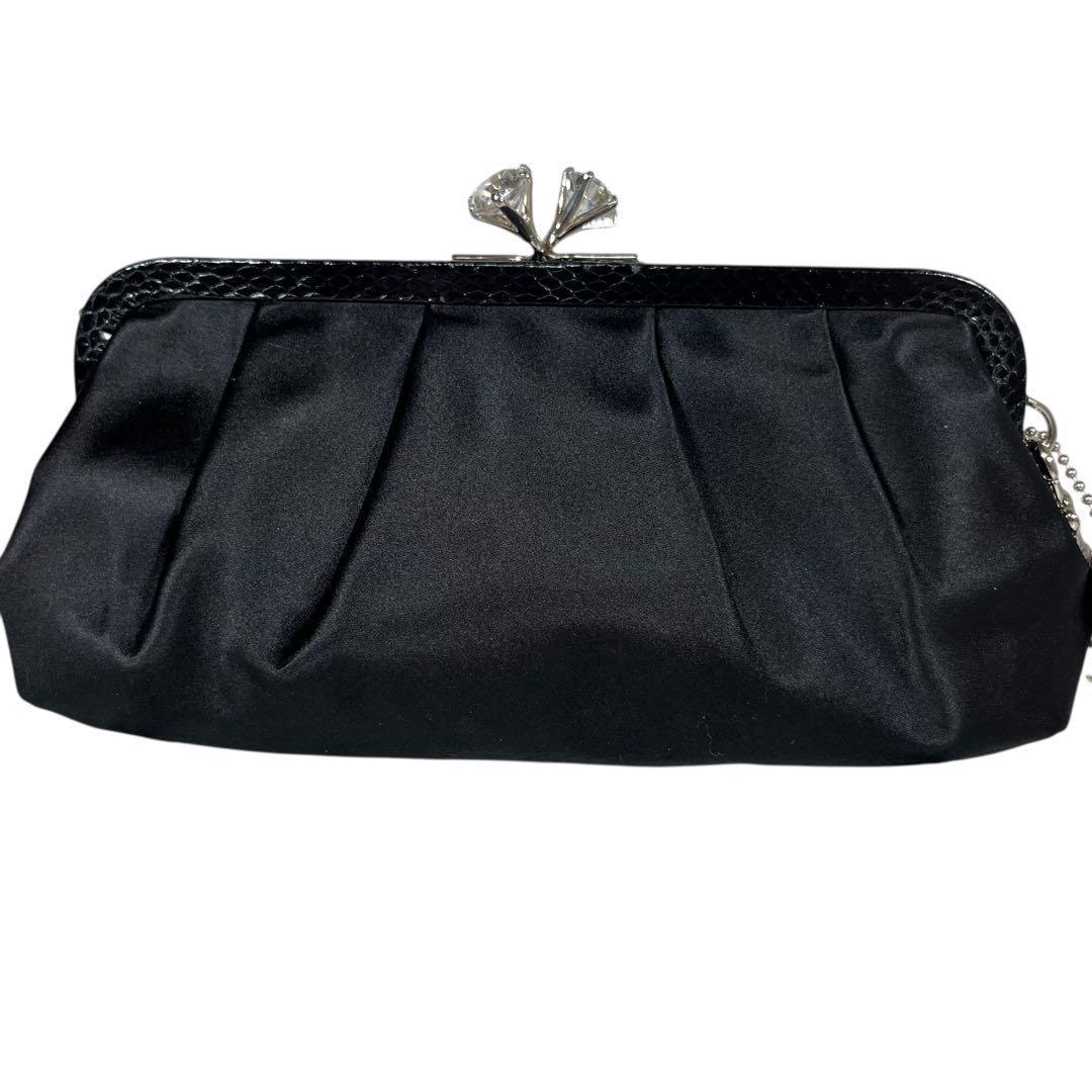 【美品】コーチ クラッチバッグ パーティーバッグ がま口 ブラック 黒