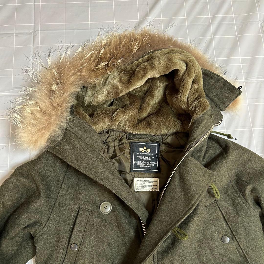【美品】　ALPHA x SHIPS ミリタリージャケット　ファー付きフード　M