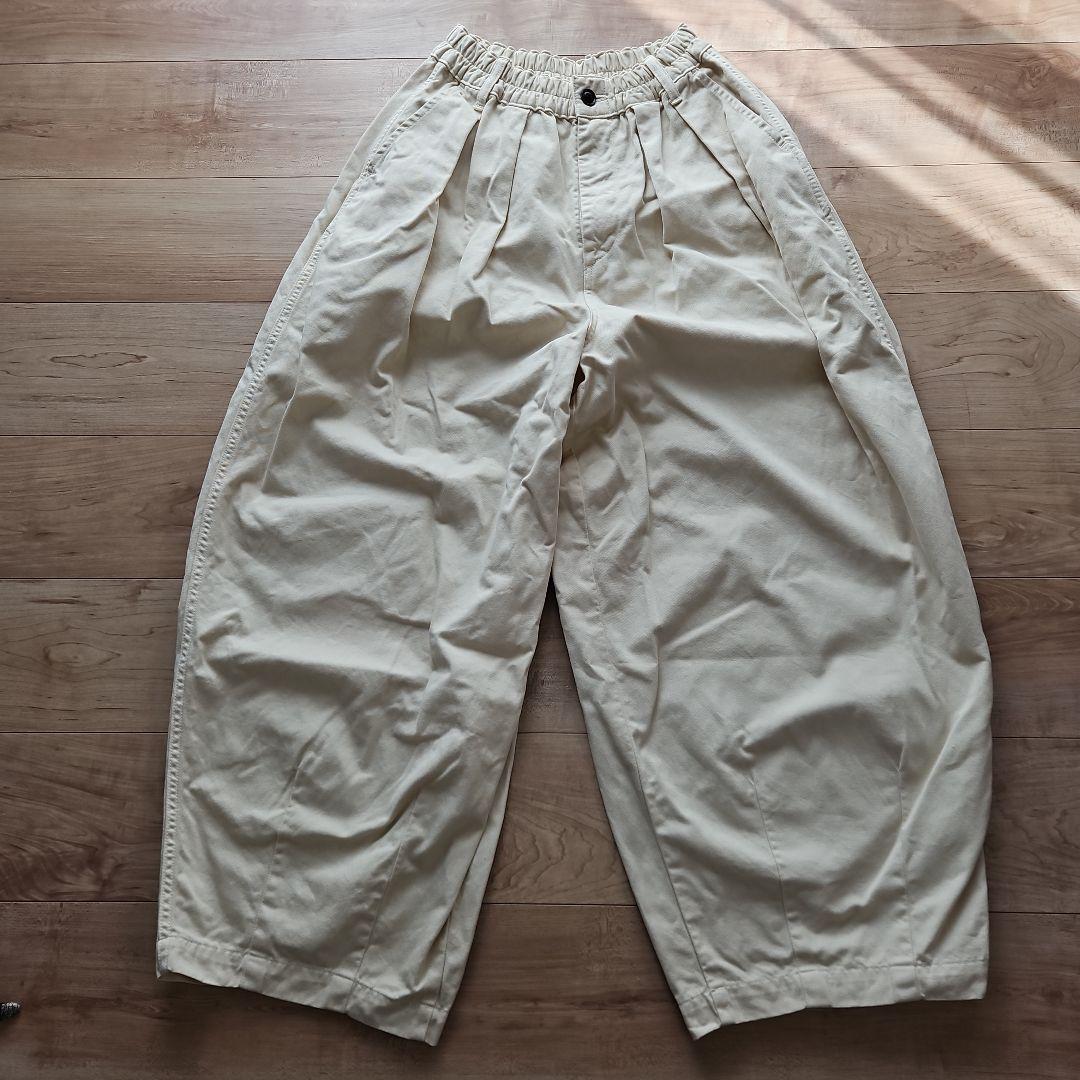 ☆HARVESTY☆アイボリーオフホワイトコットンサーカスパンツ☆美品２☆