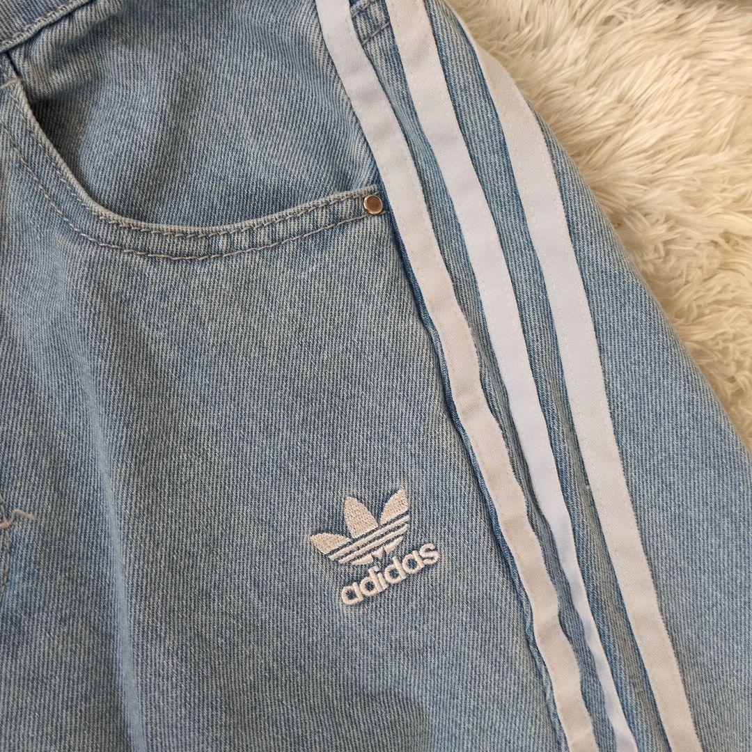 美品 adidas デニム カーゴパンツ ベルト付き　24