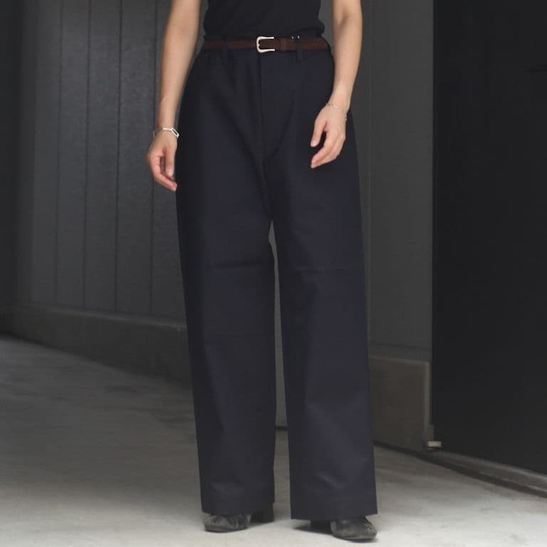 パンツ NO TUCK CHINO TROUSERS NAVY