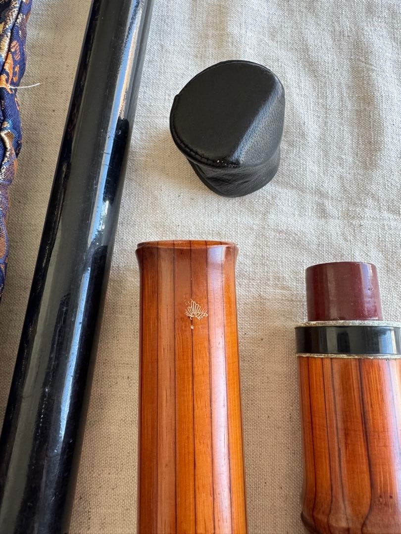 ひゅうが　ワダ楽器 尺八 合竹高級管蝴蝶 竹製 ケース付き